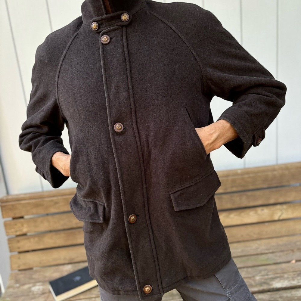 MARIO VALENTE Parka—Wool & Cashmere Blend—Mens 38—Plaid Lining—Made in ITALY—VG+